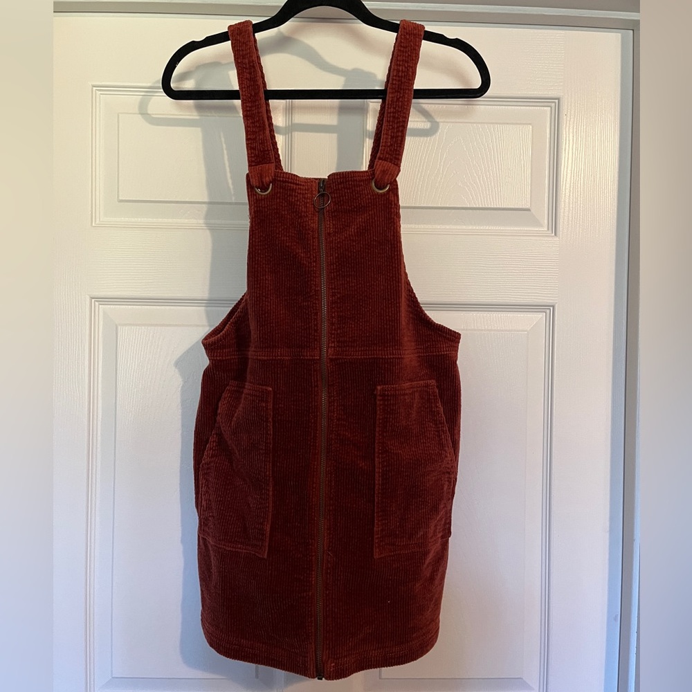 Wild Fable Corduroy Overall Dress Pinafore Burnt Orange Rust Womens Small